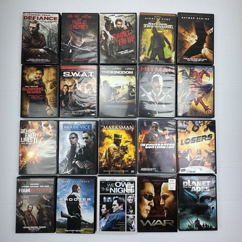 Action DVD Lot 20 Movies Batman Hitman SWAT Shooter Spiderman Bundle